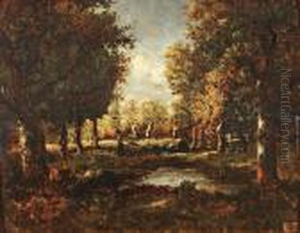 La Clairiere En Foret De Barbizon Oil Painting by Narcisse-Virgile D Az De La Pena