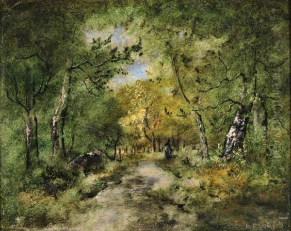 Sentier En Foret Oil Painting by Narcisse-Virgile D Az De La Pena