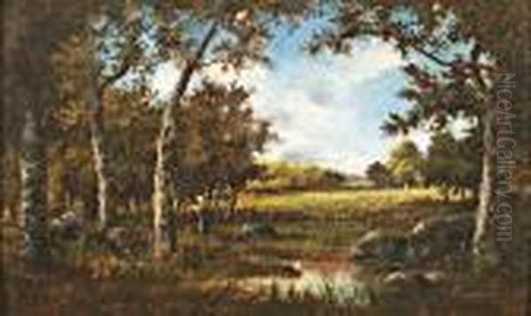 La Clairiere En Foret De Fontainebleau Oil Painting by Narcisse-Virgile D Az De La Pena