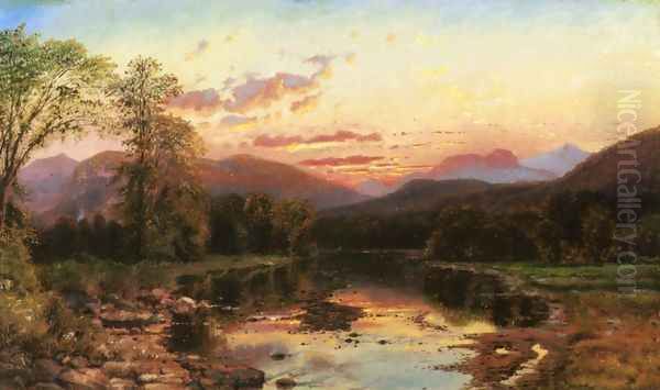 Sunset Landscape Oil Painting by Edmund Darch Lewis