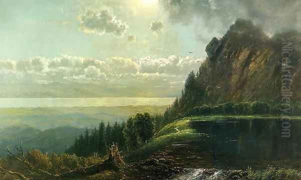 Catskill Landscape Oil Painting by Edmund Darch Lewis