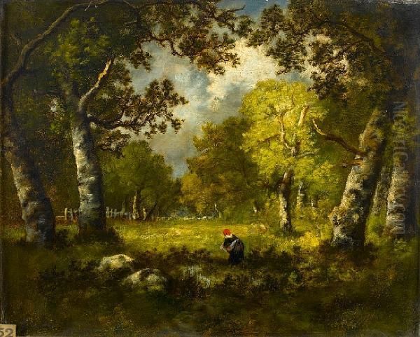 The Wood Gatherer Oil Painting by Narcisse-Virgile D Az De La Pena