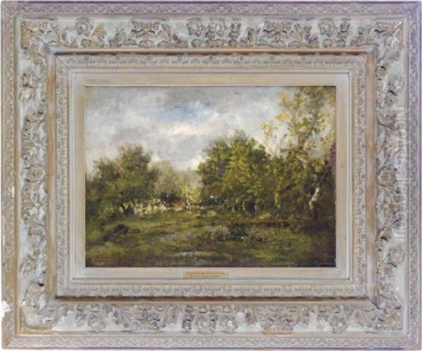 A Forest Landscape Oil Painting by Narcisse-Virgile D Az De La Pena