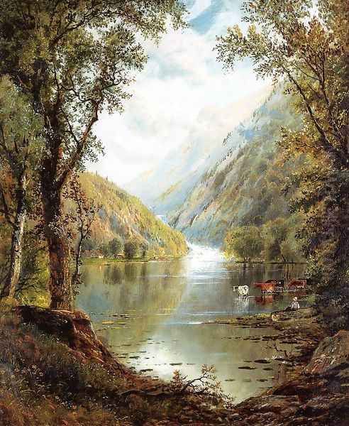 Scene in the Catskills Oil Painting by Edmund Darch Lewis