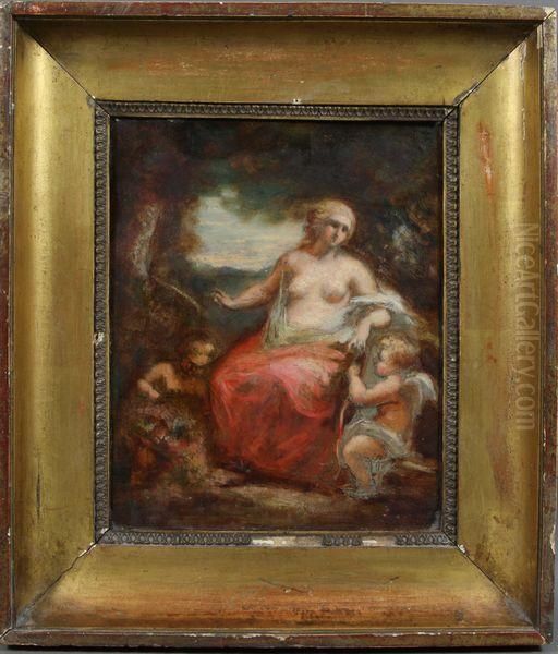 Allegorical Drawing Oil Painting by Narcisse-Virgile D Az De La Pena