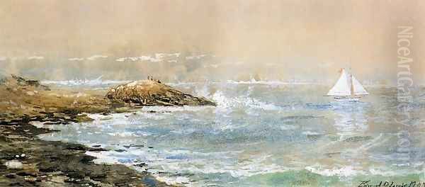 Sailing off the Rocks Oil Painting by Edmund Darch Lewis