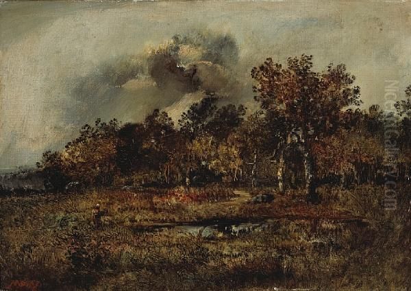 A Wooded Landscape With A Figure Oil Painting by Narcisse-Virgile D Az De La Pena