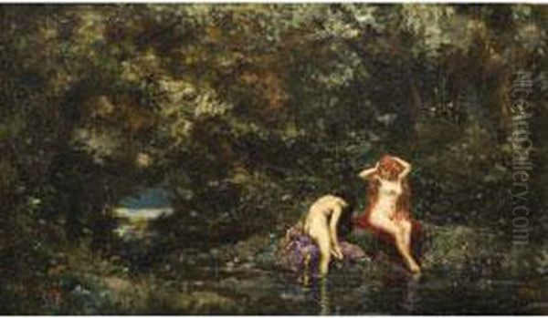 Badende Nymphen Oil Painting by Narcisse-Virgile D Az De La Pena