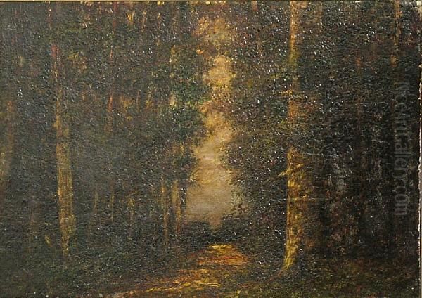 A Path Through A Forest Oil Painting by Narcisse-Virgile D Az De La Pena