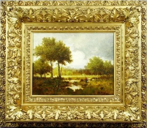 Fontainebleau Landscape Oil Painting by Narcisse-Virgile D Az De La Pena