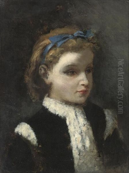 Portrait Of Marie, The Artist's Daughter Oil Painting by Narcisse-Virgile D Az De La Pena