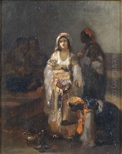 Odalische Oil Painting by Narcisse-Virgile D Az De La Pena