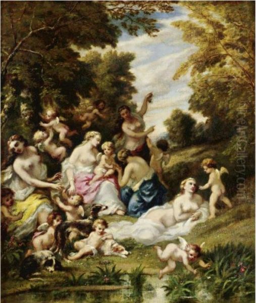 La Fete Des Amours Oil Painting by Narcisse-Virgile D Az De La Pena