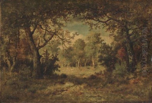 Le Bois De Fointainebleau Oil Painting by Narcisse-Virgile D Az De La Pena