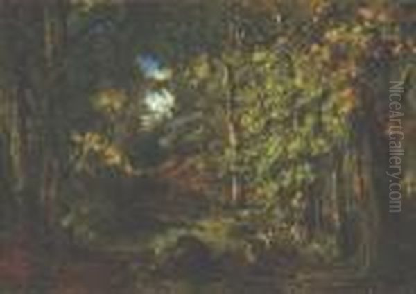 In The Forest Oil Painting by Narcisse-Virgile D Az De La Pena