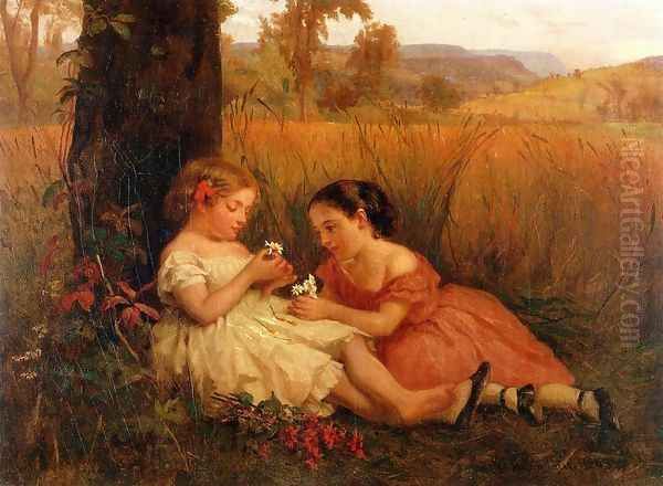 He Loves Me, He Loves Me Not Oil Painting by George Cochran Lambdin