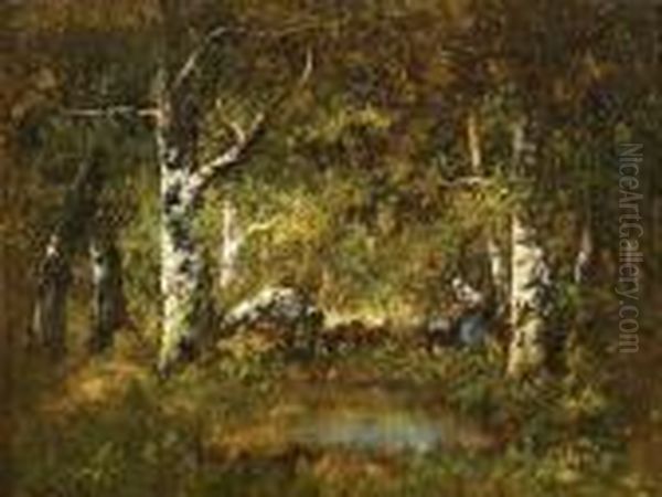 < Boisiere Enforet De Oil Painting by Narcisse-Virgile D Az De La Pena