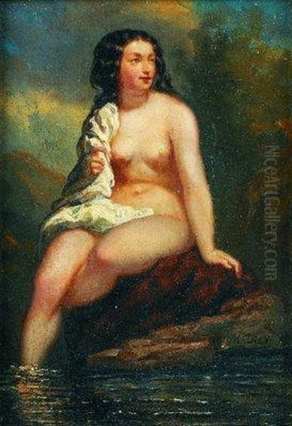 Banista Oil Painting by Narcisse-Virgile D Az De La Pena