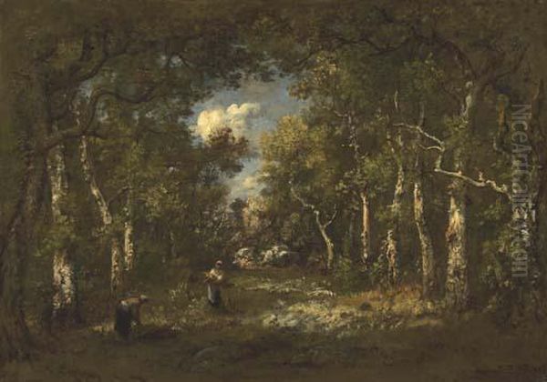 The Forest Of Fontainebleau Oil Painting by Narcisse-Virgile D Az De La Pena