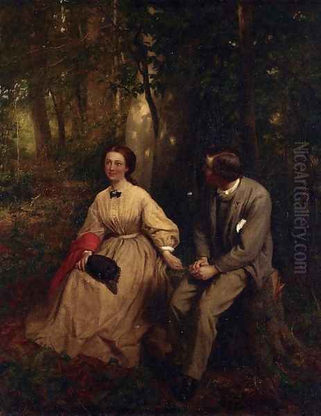 The Courtship Oil Painting by George Cochran Lambdin