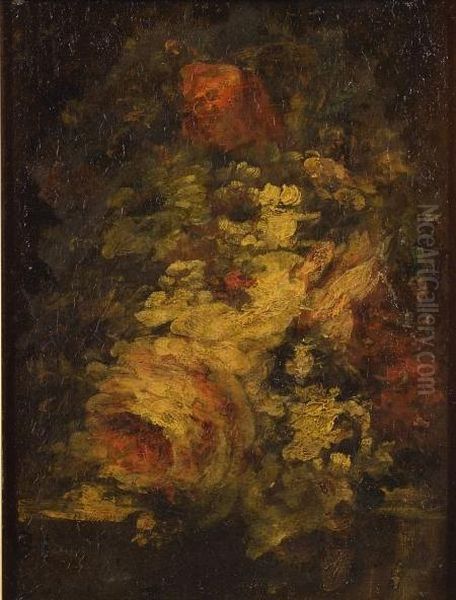 Flower Piece Oil Painting by Narcisse-Virgile D Az De La Pena