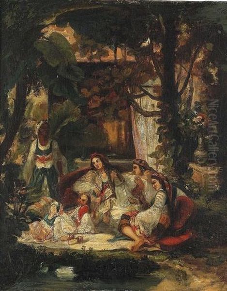 Zugeschrieben
Orientalische Gartenpartie. Oil Painting by Narcisse-Virgile D Az De La Pena