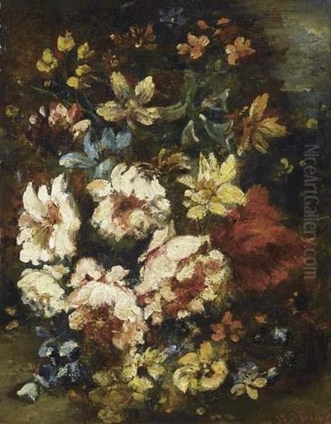 Blossoms. Oil Painting by Narcisse-Virgile D Az De La Pena