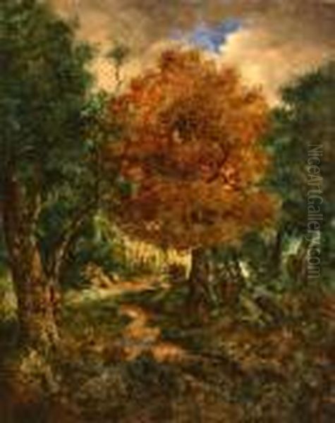 Forest Landscape, Fontainebleau Oil Painting by Narcisse-Virgile D Az De La Pena