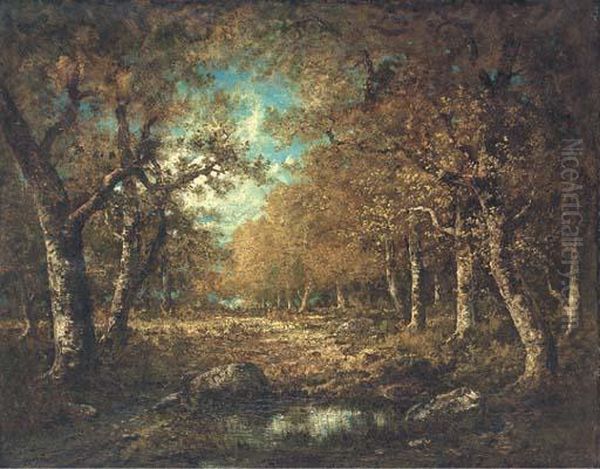 Autumn Oil Painting by Narcisse-Virgile D Az De La Pena