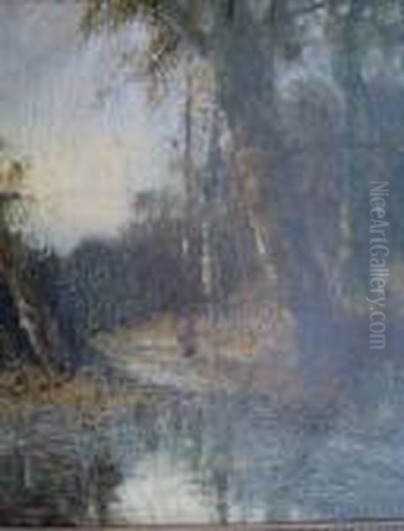 Figure On A Country Path Oil Painting by Narcisse-Virgile D Az De La Pena