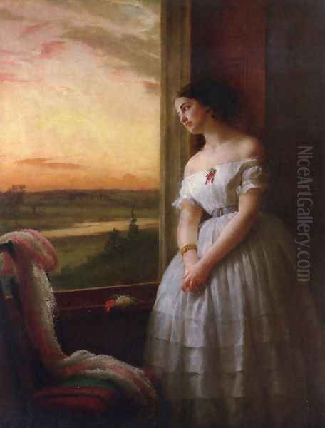 Reverie - Sunset Musings Oil Painting by George Cochran Lambdin