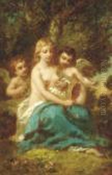 Toilet Of Venus Oil Painting by Narcisse-Virgile D Az De La Pena