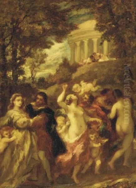 Bacchanal Oil Painting by Narcisse-Virgile D Az De La Pena