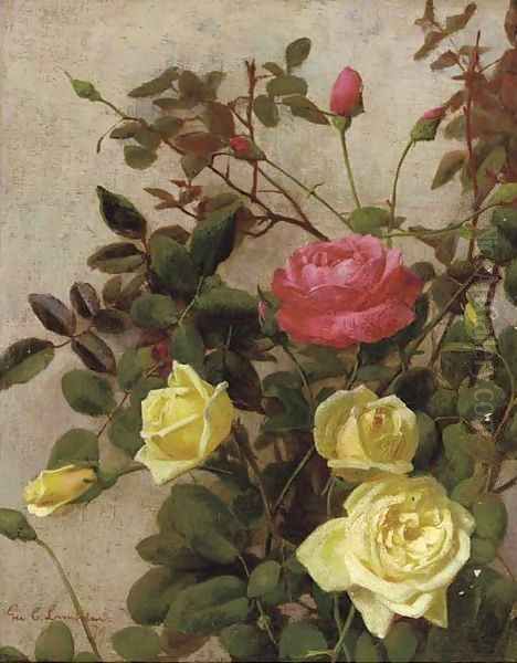 Study of roses Oil Painting by George Cochran Lambdin