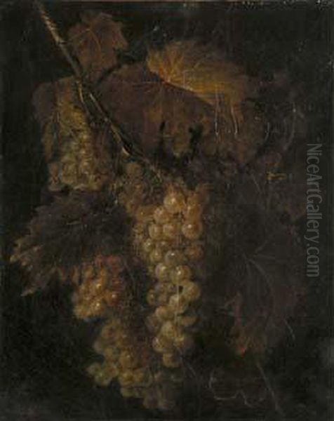 Nature Morte A La Grappe De Raisin Oil Painting by Narcisse-Virgile D Az De La Pena