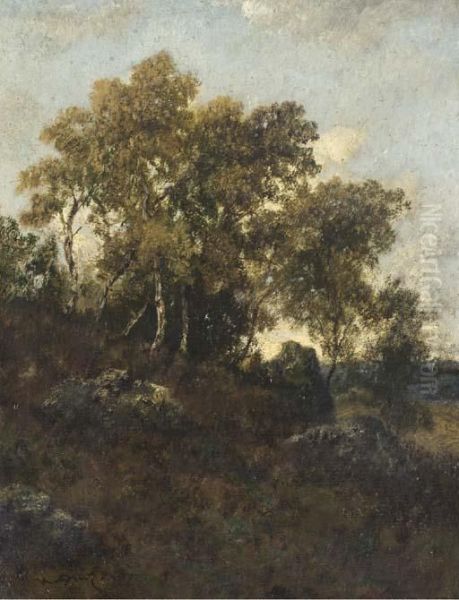 Bosquet A Flanc De Colline Oil Painting by Narcisse-Virgile D Az De La Pena