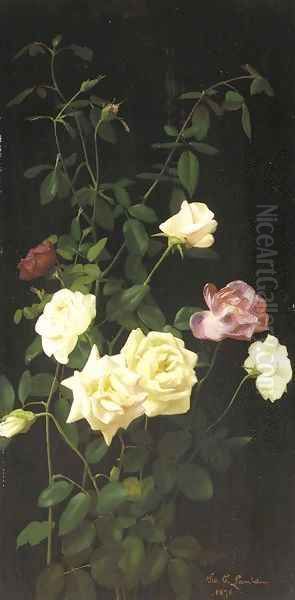 Still Life Roses II Oil Painting by George Cochran Lambdin