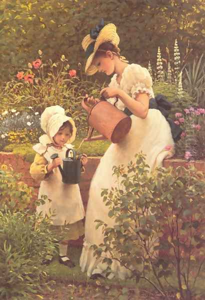 The Young Gardener Oil Painting by George Dunlop, R.A., Leslie