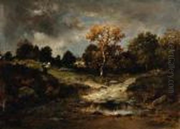 A Clearing In A Wooded Landscape Oil Painting by Narcisse-Virgile D Az De La Pena