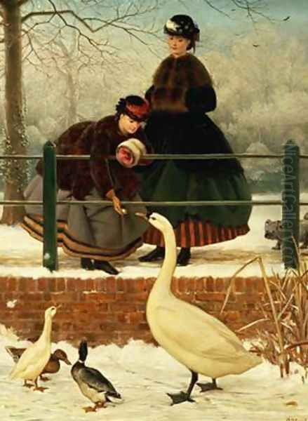 Frozen Out Oil Painting by George Dunlop, R.A., Leslie