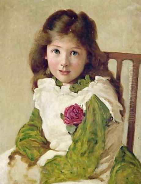 Portrait of the Artists Daughter Oil Painting by George Dunlop, R.A., Leslie