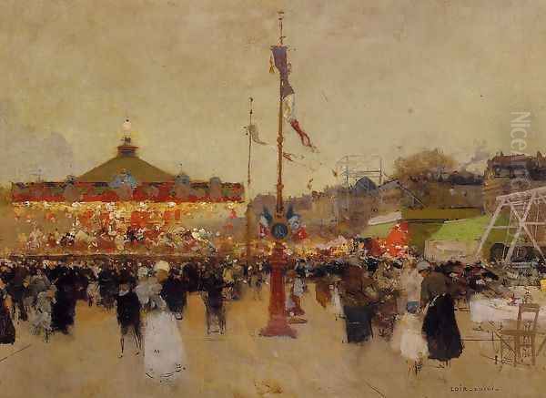 Fete Foraine Oil Painting by Luigi Loir