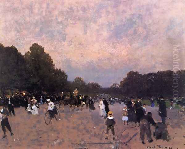 L'Avenue du Boid de Bologne Oil Painting by Luigi Loir