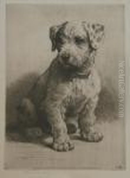 A Sealyham Pup Oil Painting by Herbert Thomas Dicksee