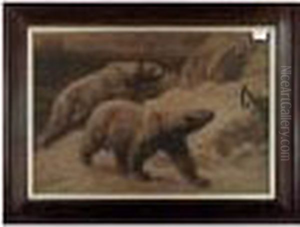 Polar Bears Oil Painting by Herbert Thomas Dicksee