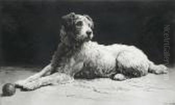 'ready', A Wire-haired Fox Terrier Oil Painting by Herbert Thomas Dicksee