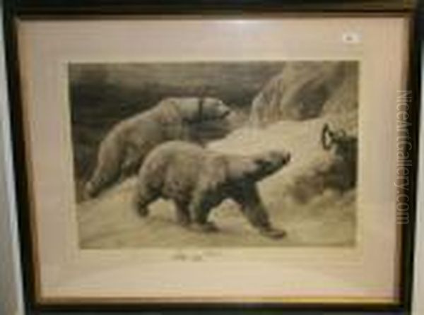 Polar Bears Oil Painting by Herbert Thomas Dicksee