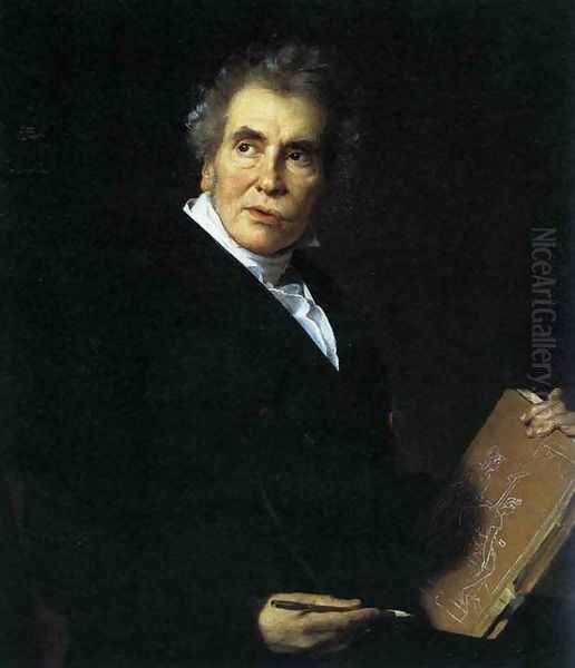 Portrait of Jacques-Louis David 1824 Oil Painting by Jerome Martin Langlois