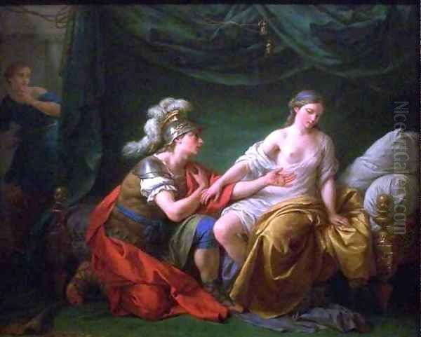 Alcibiades on His Knees Before His Mistress Oil Painting by Louis Lagrenee