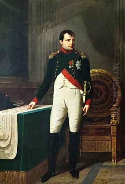 Portrait of Napoleon Bonaparte 1769-1821 Oil Painting by Robert-Jacques-Francois-Faust Lefevre